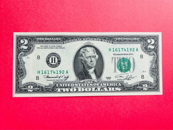 Usa  2  Dollars  1976  Commemorative Issue  Letter    (  H 8 )  St Louis ( Uncirculated )