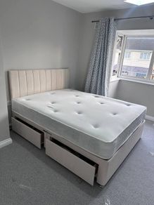 King size bed with mattress, king size bed
