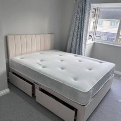 King size bed with mattress, king size bed