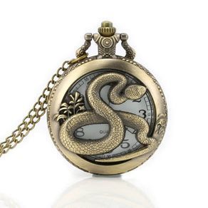 Vintage Style Cobra Snake Pocket Watch