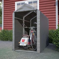 Garden Waterproof Anti-UV Bike Storage Tent Bicycle Motorcycle Shed Shelter Outdoor Backyard Steel Frame PE Cover Zipper Door Small Grey