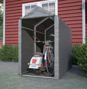 Garden Waterproof Anti-UV Bike Storage Tent Bicycle Motorcycle Shed Shelter Outdoor Backyard Steel Frame PE Cover Zipper Door Small Grey