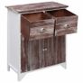 Side Cabinet Brown and White 60x30x75 cm Paulownia Wood Image 6