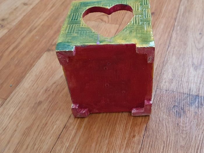 Handmade Ceramic Candle Holder - Heart Glow Design