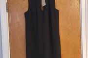 Next Petite Black Dress With  Stone  &amp; Beading  Neckline. S.10.  B.N.W.T