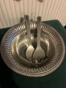 Wilton Armetale Salad Bowl and Serving Set