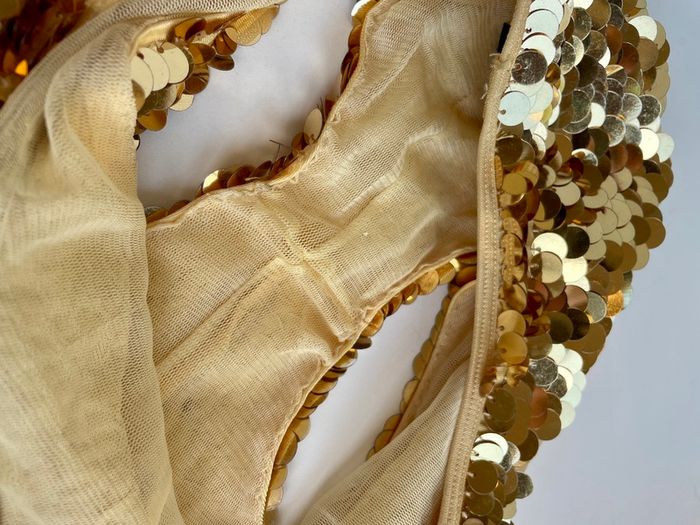 Vintage Leg Avenue Gold Sequin Hotpants Size S