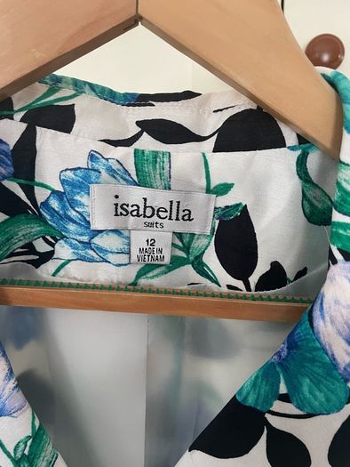 Isabella amazing women's blazer white with flowers size 12 Uk