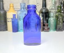 391 - Beautiful Vintage Cobalt Blue Glass Decorative Collectible Milk of Magnesia Bottle