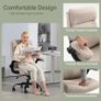 Ergonomic Office Chair Computer Chair Executive Office Chair with Flip Up Armrest High Back Rocking Function Height Adjustable Comfortable Desk Chair for Home Office Fabric Cream Image 5