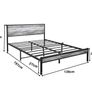 Double Bed Metal Platform Bed Frame with Wood Headboard Image 8