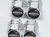 Tyre Valve Caps Suitable for Mercedes Benz AMG GT GLC GLE G C-Class S-Class E-Class GLA Corrosion Resistant Premium Leak-Proof Valve Stem Cover Dust Caps for Car Tyres,Car Accessories, Silver(4 Pcs)