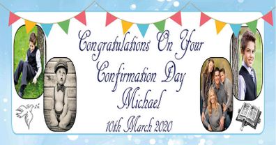 Confirmation Banner personalised with your photos