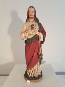 Vintage Heart of Jesus Statue