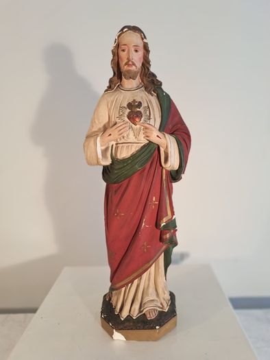 Vintage Heart of Jesus Statue