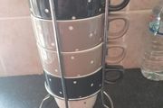 NEW Marks and Spencers 4 stackable mugs in holder