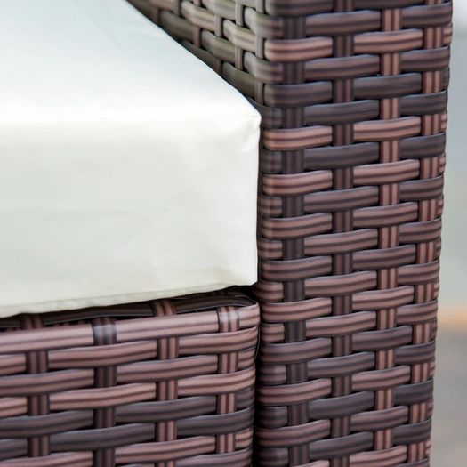 SUMMER SALE 5PC Rattan Furniture Set Garden Outdoor Sectional Sofa Coffee Table Combo Patio Furniture Metal Frame w/Cushion Pillows Brown (FREE SHIPPING)