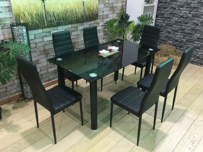 Glass dining table set with 6 chairs Free Delivery