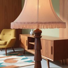 mid century teak lamp
