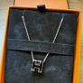 Hermes Pop H Pendant & Chain - Black with Rose Gold Image 7