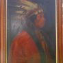 Antique  (American, 1886-1953) Portrait of an Indian Chief Oil on Canvas  28 x 21 inches Image 9