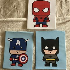 Marvel / DC set of 3 superhero prints