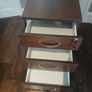 Hunts Office 3-Drawer Mobile Pedestal Filing Cabinet Dark Walnut Lockable Image 3