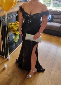 black sequenced debs dress/ formal dress
