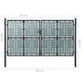 Black Double Door Fence Gate 300 x 200 cm Image 5