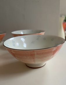 RABBIT WARE Japanese  Four vintage  tea bowls
