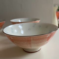 RABBIT WARE Japanese  Four vintage  tea bowls