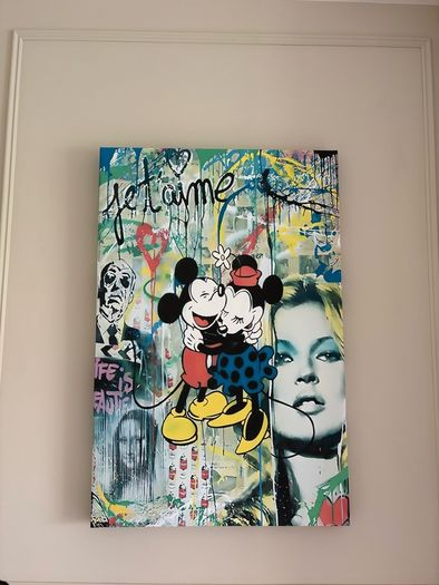 2 x graffiti style canvas art