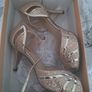 Gold heeled peeptoe Sandal Glamour footwear Image 4