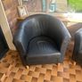 faux leather tub chairs x 2 Image 2