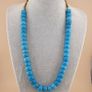 Antique Turqouise Blue African Style Glass Beads Strand 16 inches Image 5