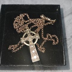 9ct gold belcher chain and celtic cross