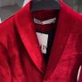 Zara women's red velvet blazer jacket Size XL (UK 14-16), AS NEW Image 4