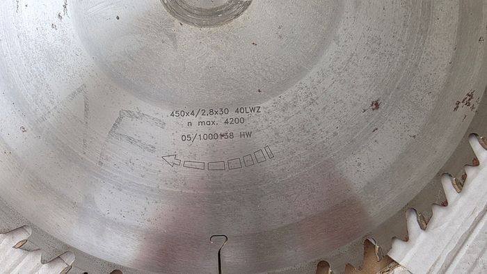 450mm table saw blade