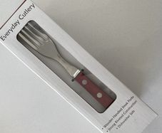 Professional Steak Forks, Stainless Steel Wooden Handled | 1 Dozen