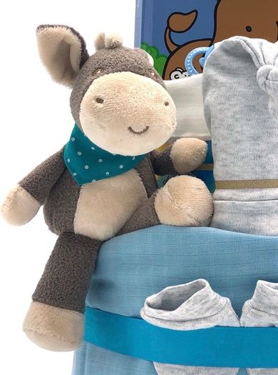 Nappy Cake Donkey 2 Tier Blue(Baby Shover)
