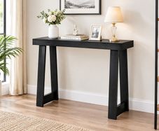 91.5cm Console Table, Narrow Hallway Table, Modern Wooden Sofa Table, Entryway Desk for Living Room, Hallway & Foyer, Black