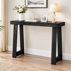 91.5cm Console Table, Narrow Hallway Table, Modern Wooden Sofa Table, Entryway Desk for Living Room, Hallway & Foyer, Black