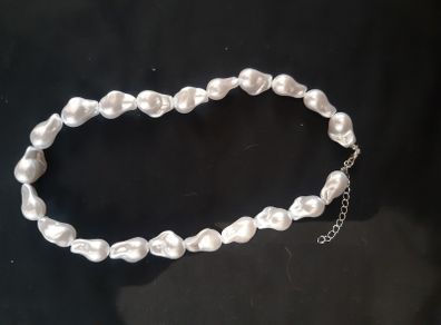 Faux Fresh Water Baroque Keshi Pearl Necklace