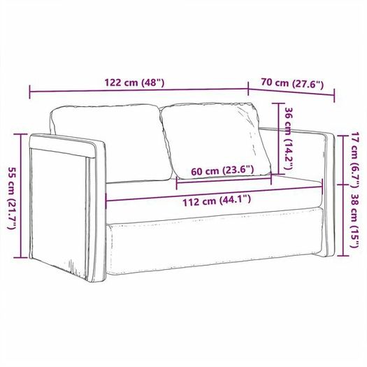 Folding Sofa Bed Dark Grey 122 x 70 x 60 cm Velvet