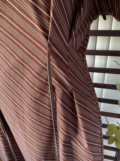 dress brown striped cotton dress with pockets size 12