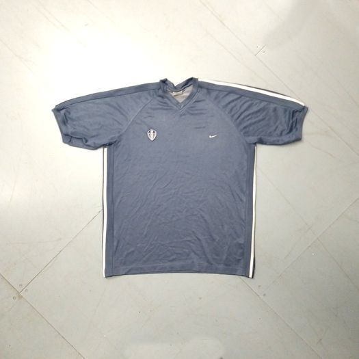 FREE POST Vintage Leeds United (L) Nike  Jersey Tee Shirt  Soccer Football  Grey England  Large