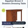 Solid Wooden Desk Rustic Style with 3 Drawers Image 2