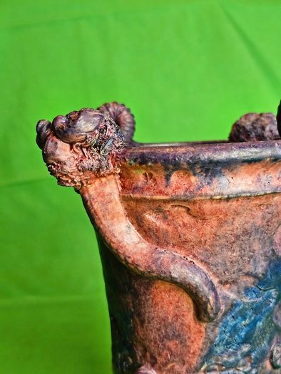 Michael Kennedy Sligo Studio Pottery Vase , Irish Ceramic Art, Ram Horn Handles