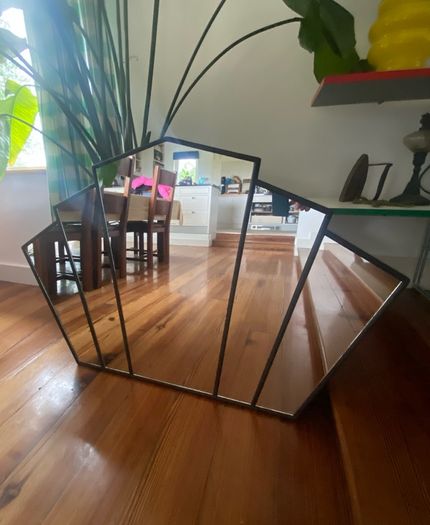 Large Black Art Deco Inspired Wall Mirror . 120 x 80cm