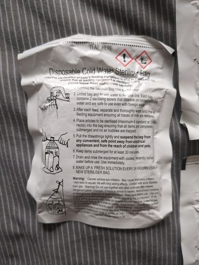 disposable cold water sterilisation bags